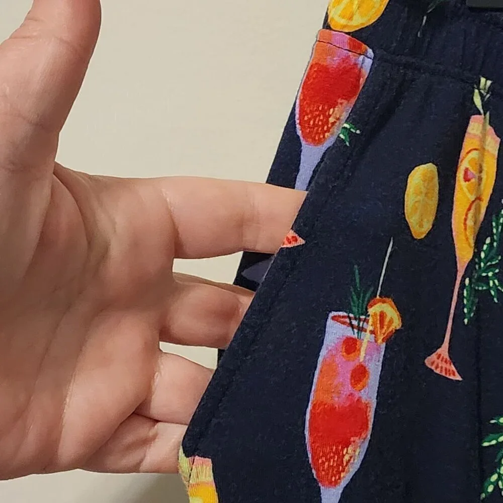 Soma lounge / pajama pants sz L cocktails print pockets